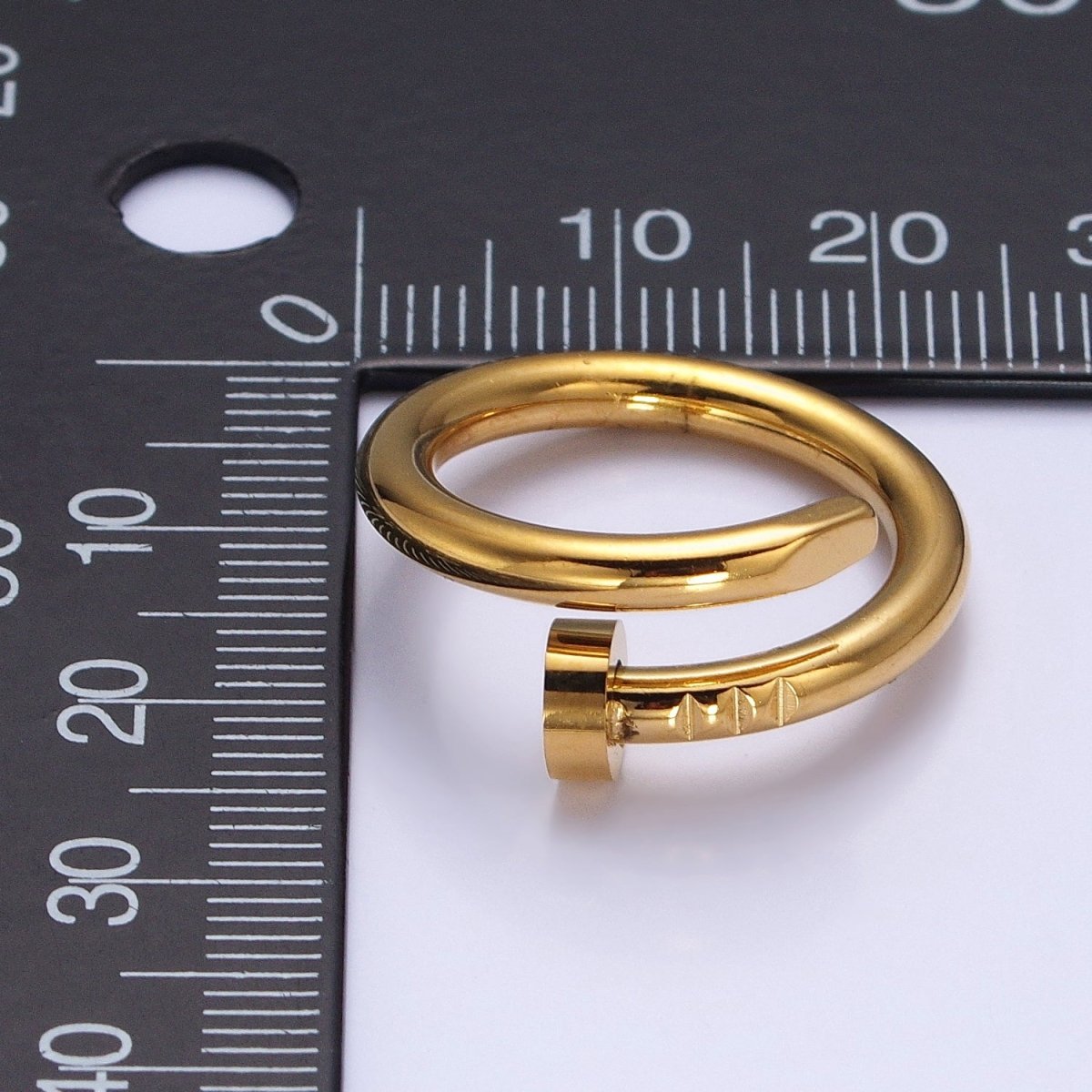 Stainless Steel Needle Triple Edged Ring in Gold & Silver | O-1749~O-1756