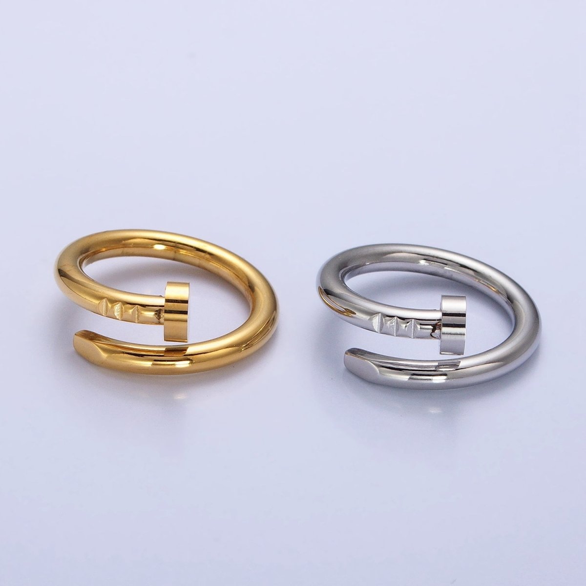 Stainless Steel Needle Triple Edged Ring in Gold & Silver | O-1749~O-1756
