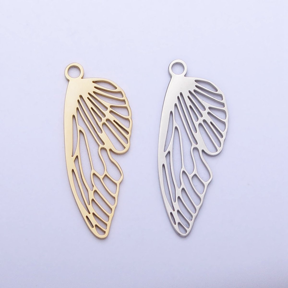 Stainless Steel Open Butterfly Mariposa Wings Open Charm in Gold & Silver | P-925