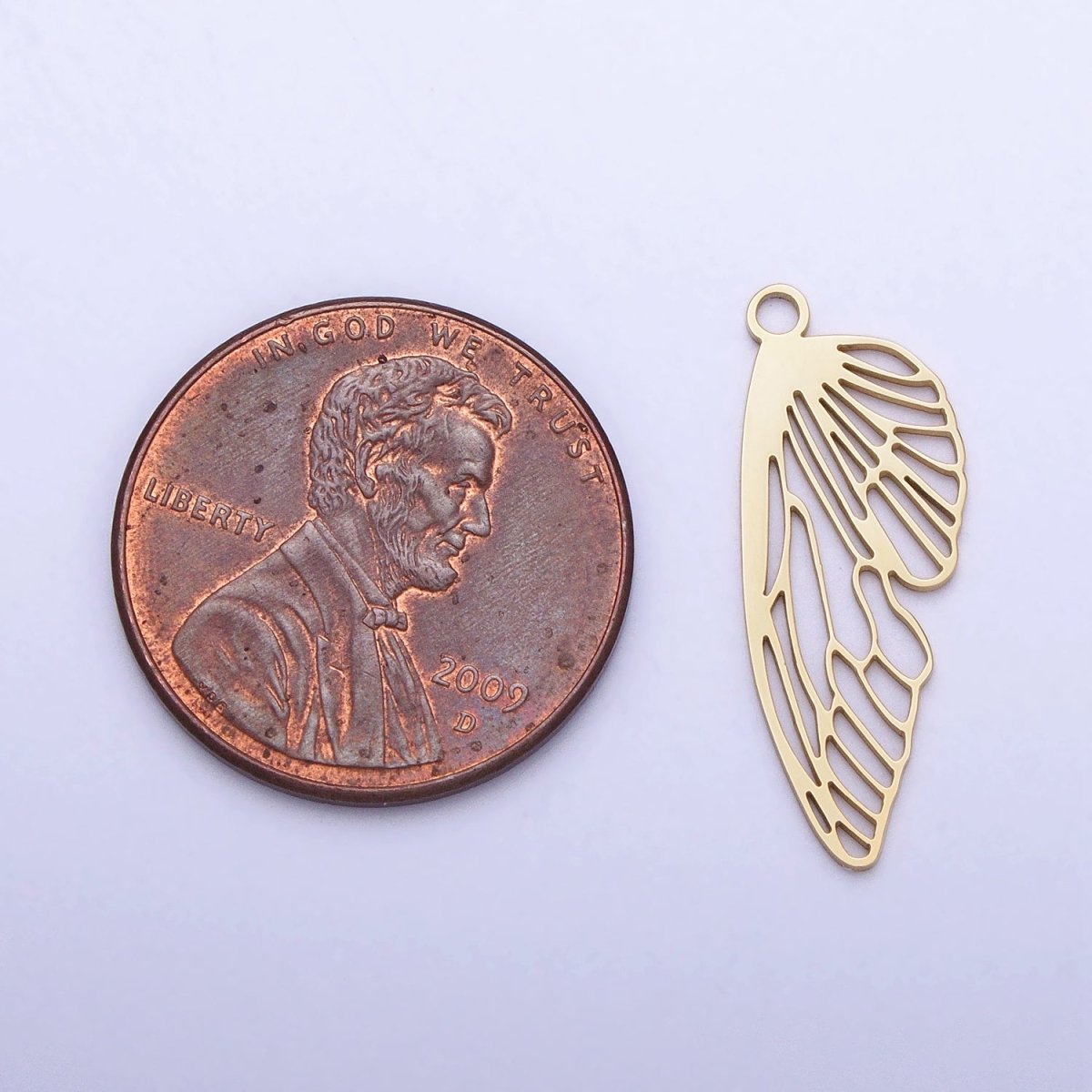 Stainless Steel Open Butterfly Mariposa Wings Open Charm in Gold & Silver | P-925