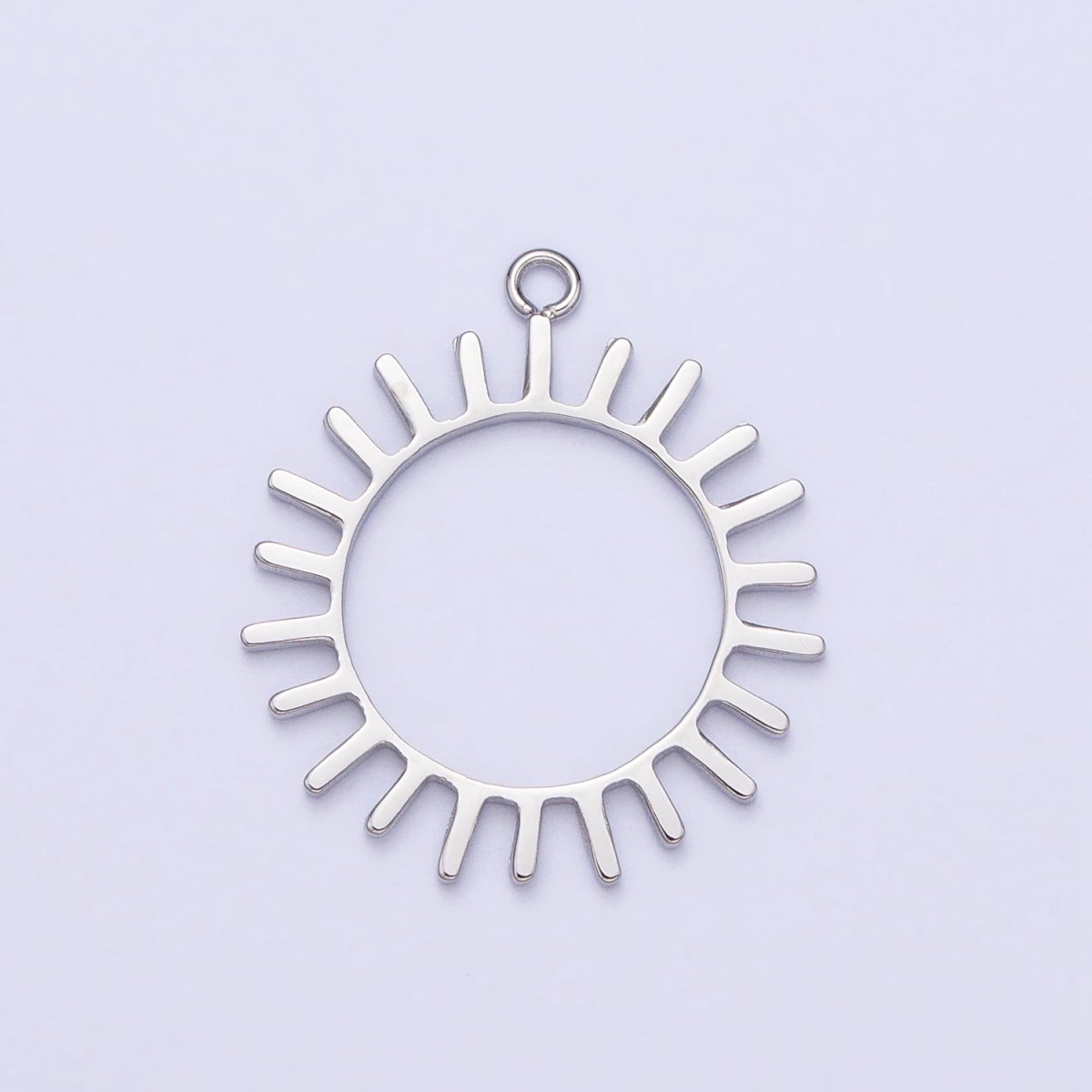 Stainless Steel Open Celestial Sun Geometric Add-On Charm in Gold & Silver | P-897