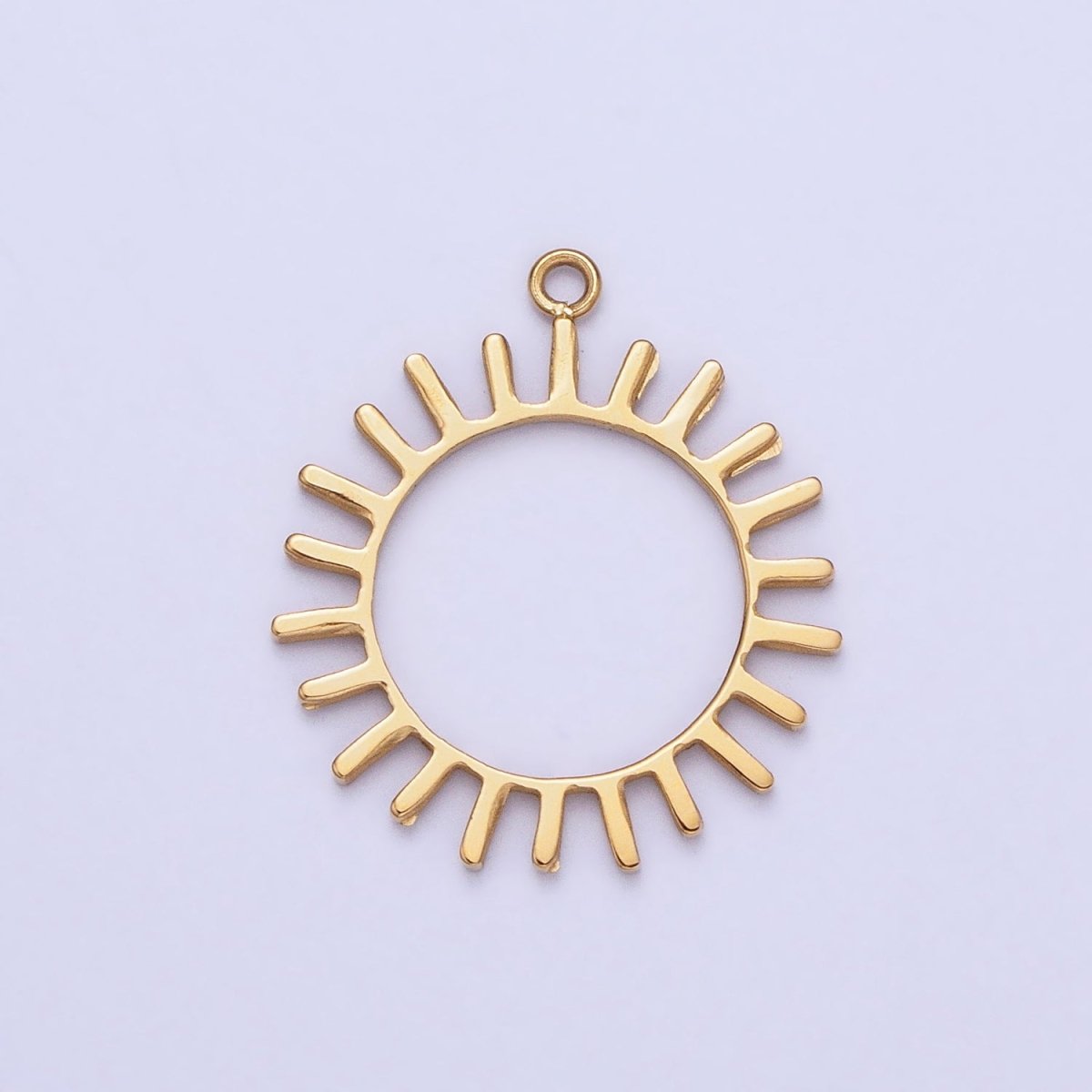 Stainless Steel Open Celestial Sun Geometric Add-On Charm in Gold & Silver | P-897
