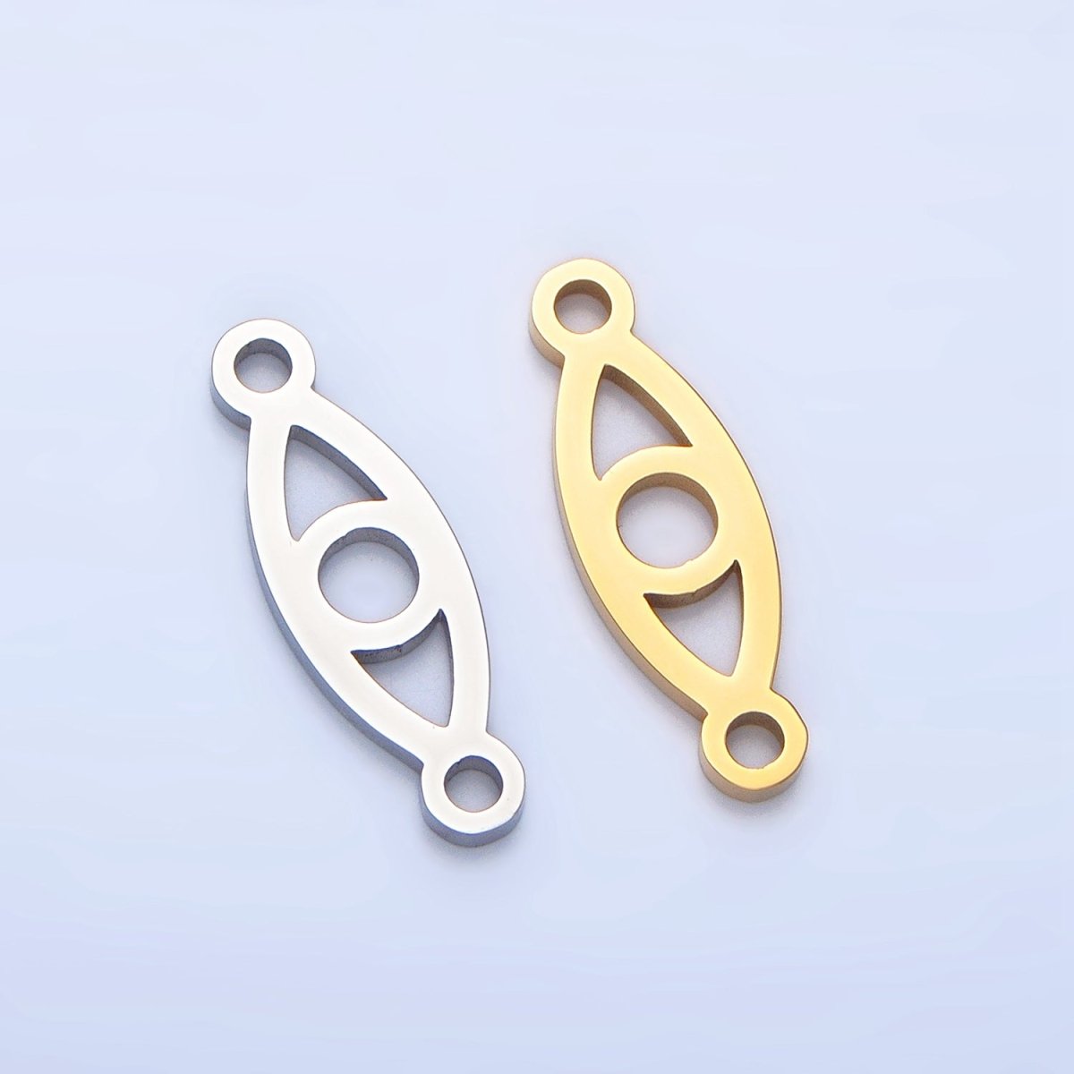 Stainless Steel Open Minimalist Evil Eye Connector in Gold & Silver | F273