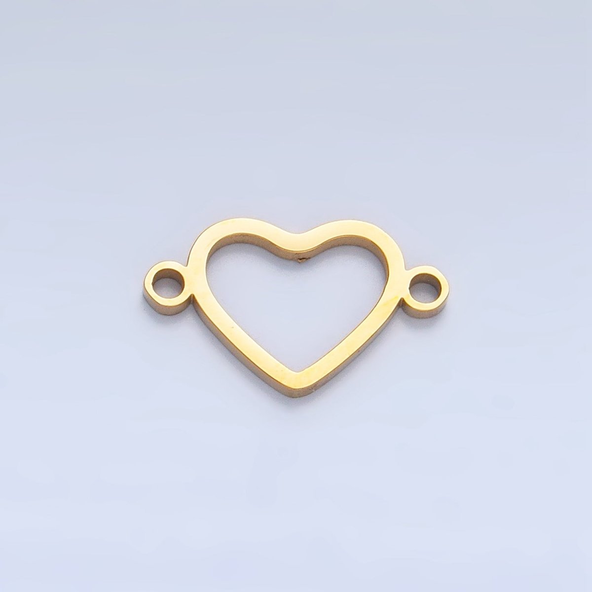 Stainless Steel Open Minimalist Heart Connector in Gold & Silver | F283