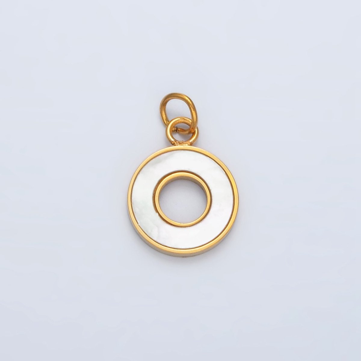 Stainless Steel Open Round Shell Pearl Charm | P1039 - DLUXCA