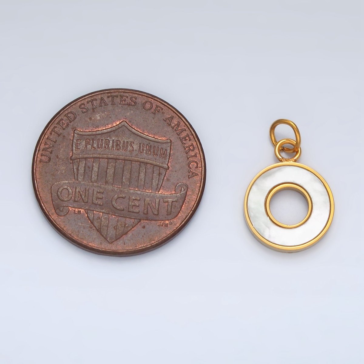 Stainless Steel Open Round Shell Pearl Charm | P1039 - DLUXCA