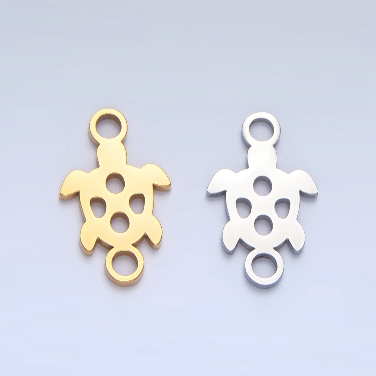 Stainless Steel Open Turtle Tortoise Sea Animal Connector in Gold & Silver | F289