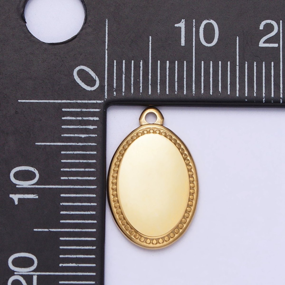 Stainless Steel Oval Oblong Minimalist Add-On Charm in Gold & Silver | P-906