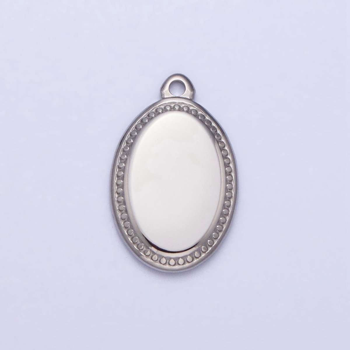 Stainless Steel Oval Oblong Minimalist Add-On Charm in Gold & Silver | P-906