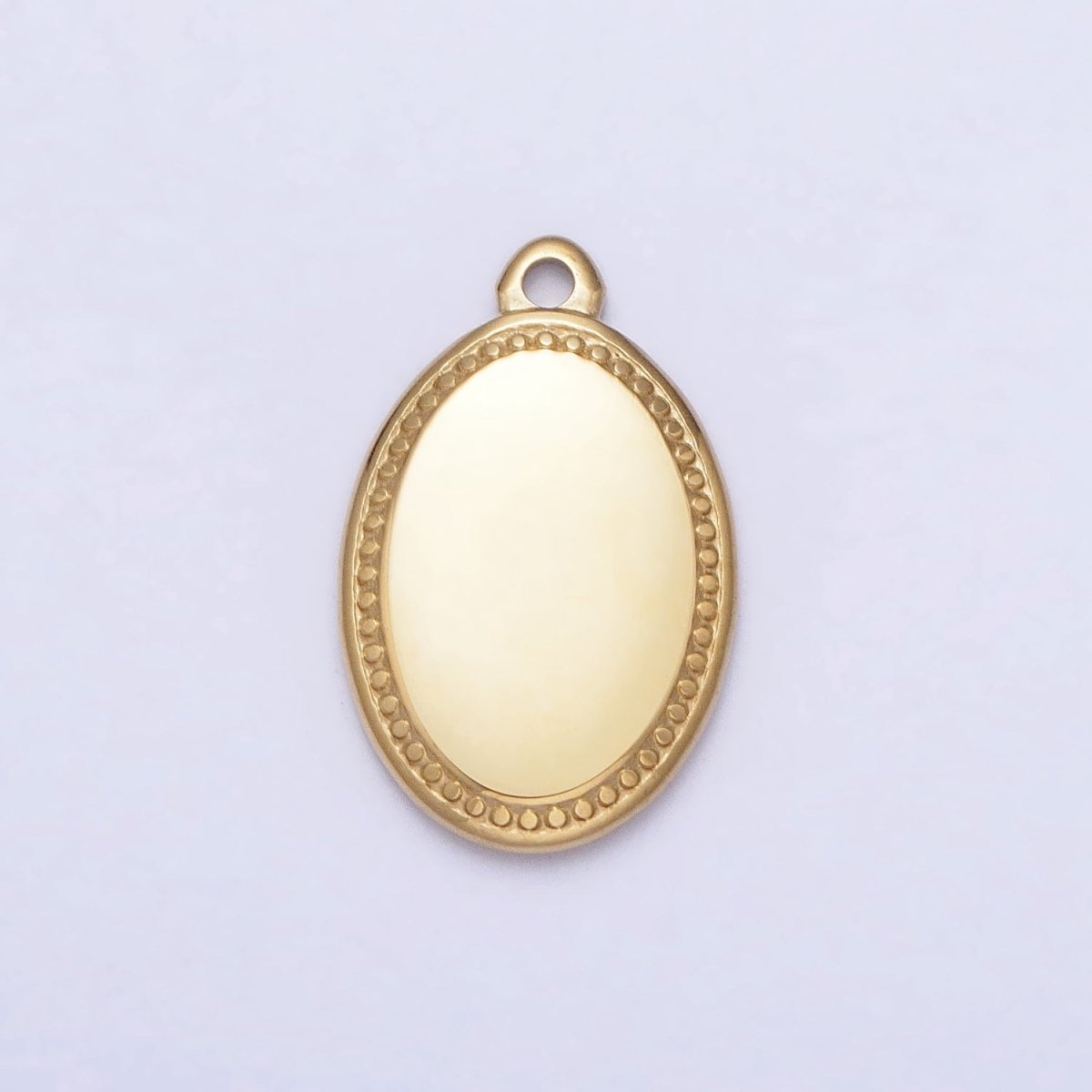 Stainless Steel Oval Oblong Minimalist Add-On Charm in Gold & Silver | P-906