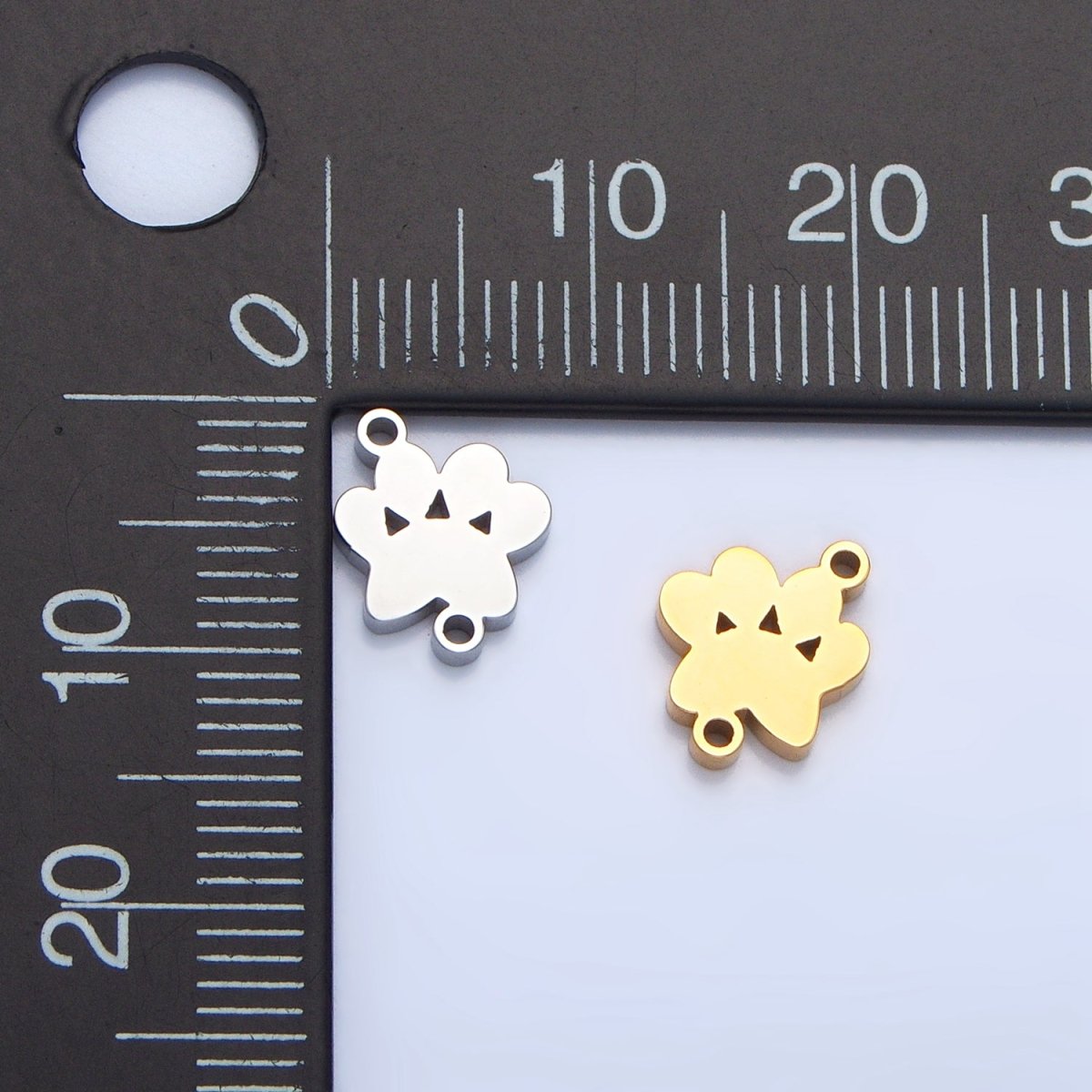 Stainless Steel Paw Print Pet Animal Connector in Gold & Silver | F374