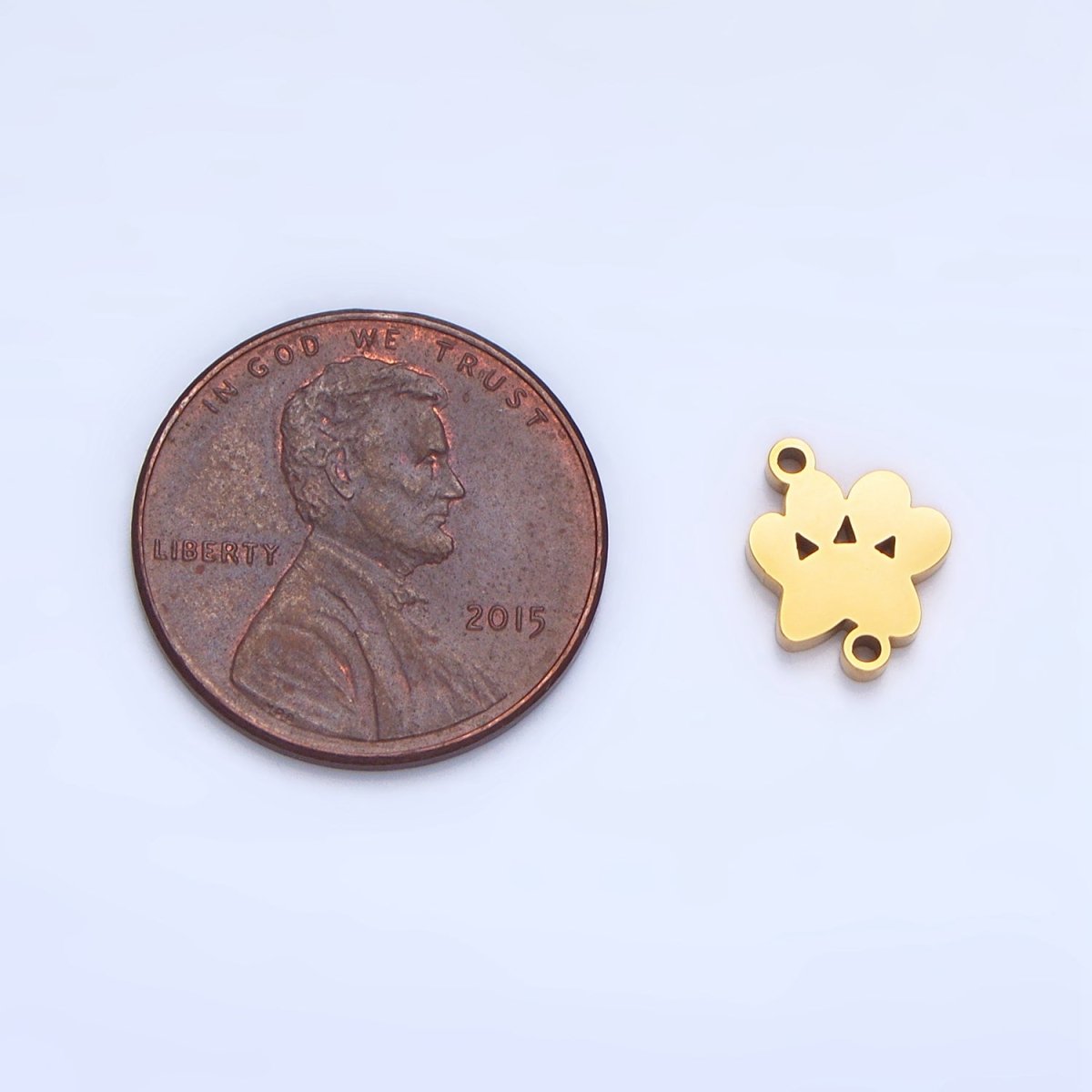 Stainless Steel Paw Print Pet Animal Connector in Gold & Silver | F374