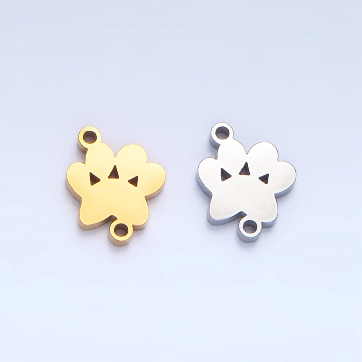 Stainless Steel Paw Print Pet Animal Connector in Gold & Silver | F374