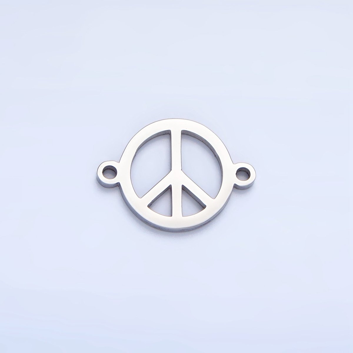Stainless Steel Peace Sign Symbol Charm Connector in Gold & Silver | G-462