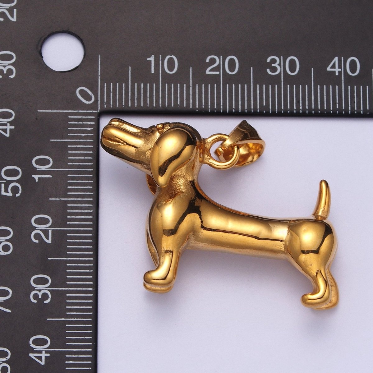 OS Stainless Steel Pet Dachshund Sausage Dog Pendant in Gold & Silver J-419 J-422
