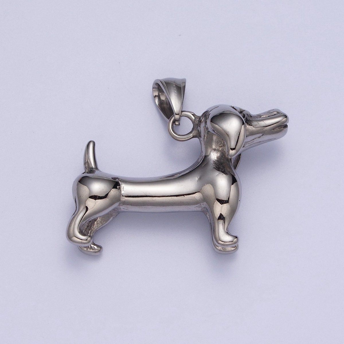 OS Stainless Steel Pet Dachshund Sausage Dog Pendant in Gold & Silver J-419 J-422
