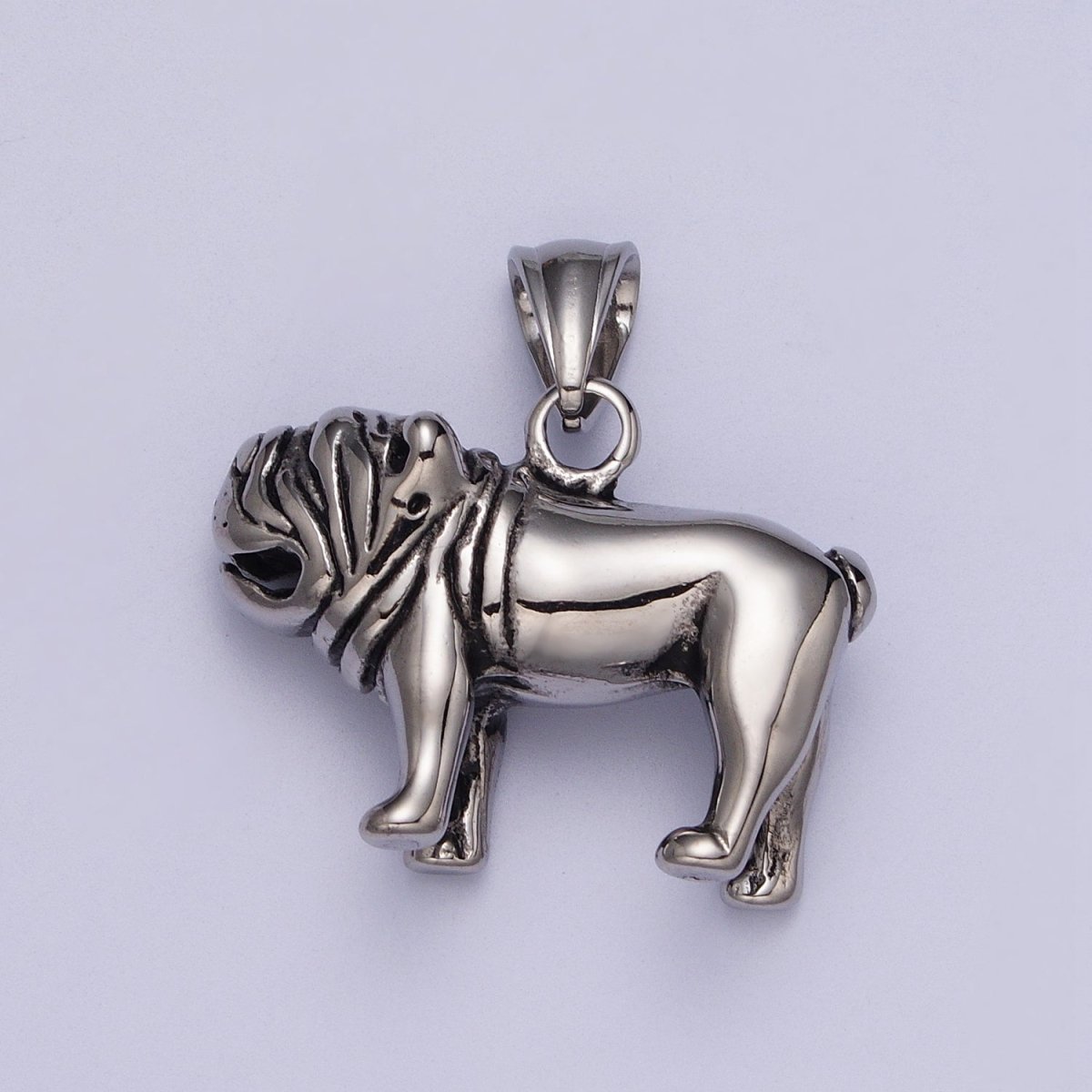 Stainless Steel Pet French Bulldog Pug Dog Pendant in Gold & Silver J-356 J-358
