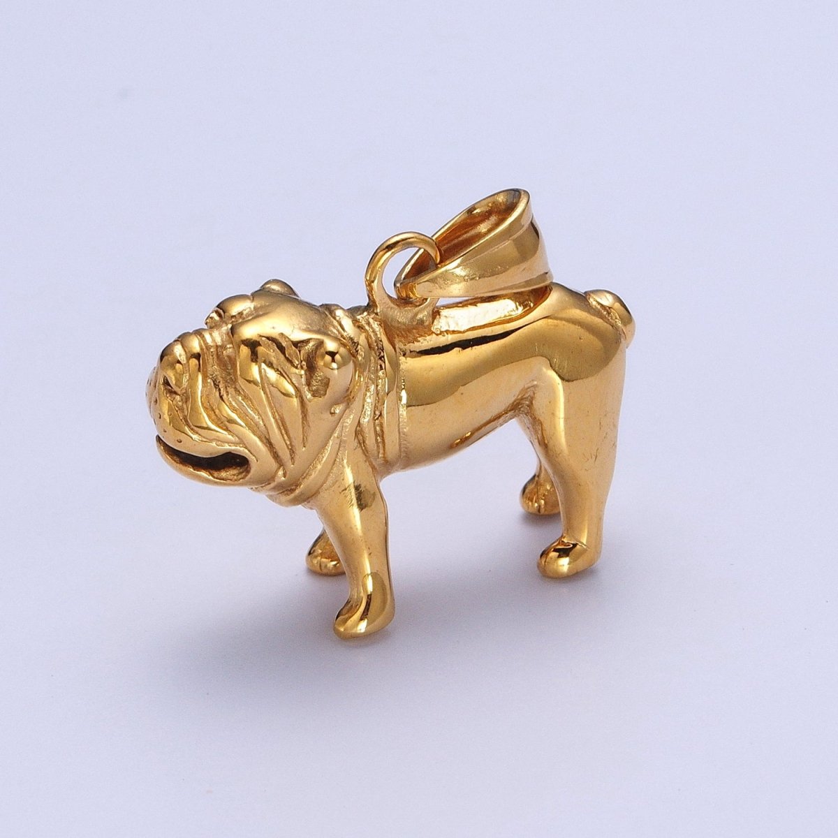 Stainless Steel Pet French Bulldog Pug Dog Pendant in Gold & Silver J-356 J-358