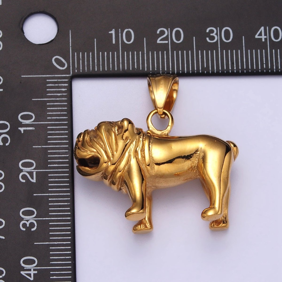 Stainless Steel Pet French Bulldog Pug Dog Pendant in Gold & Silver J-356 J-358