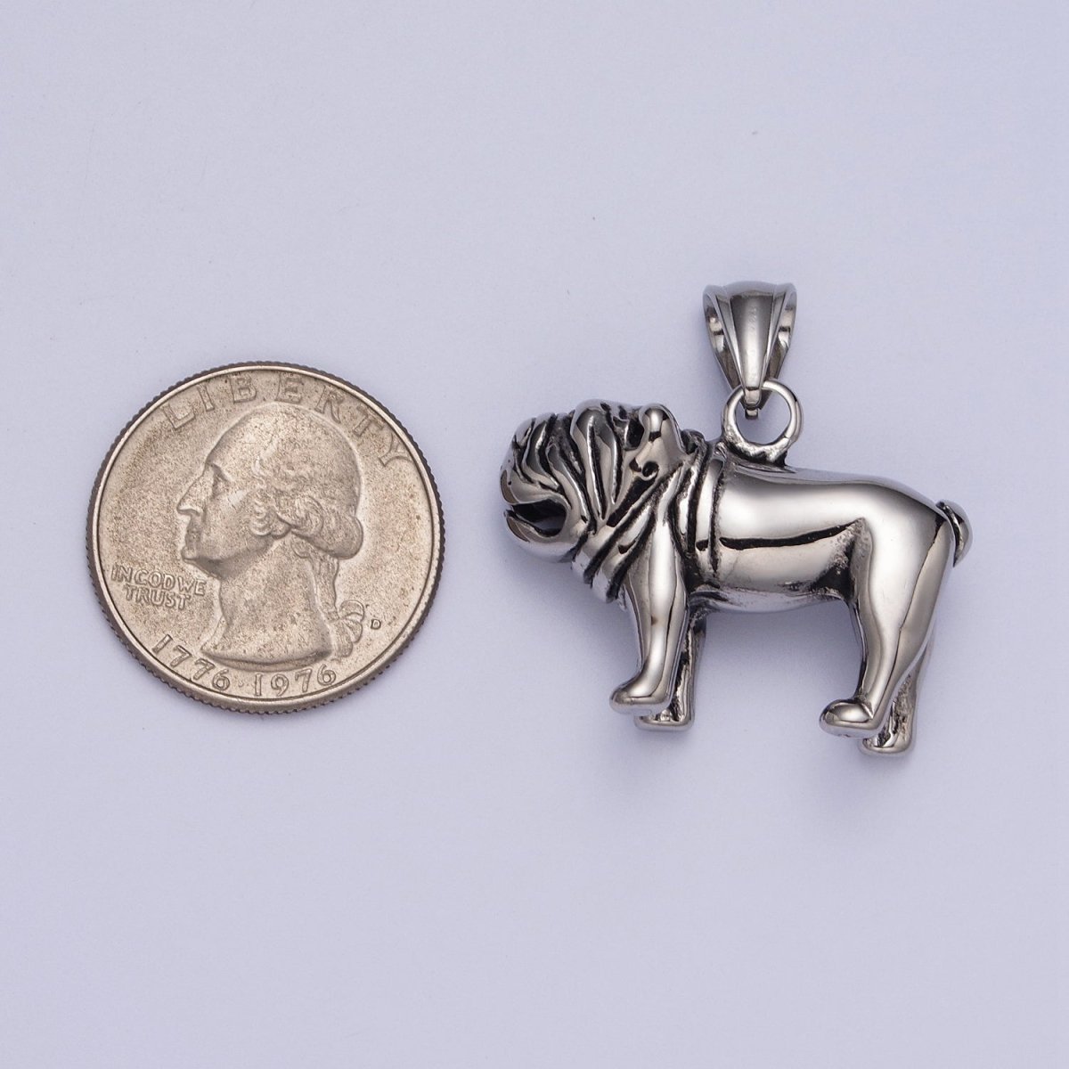 Stainless Steel Pet French Bulldog Pug Dog Pendant in Gold & Silver J-356 J-358