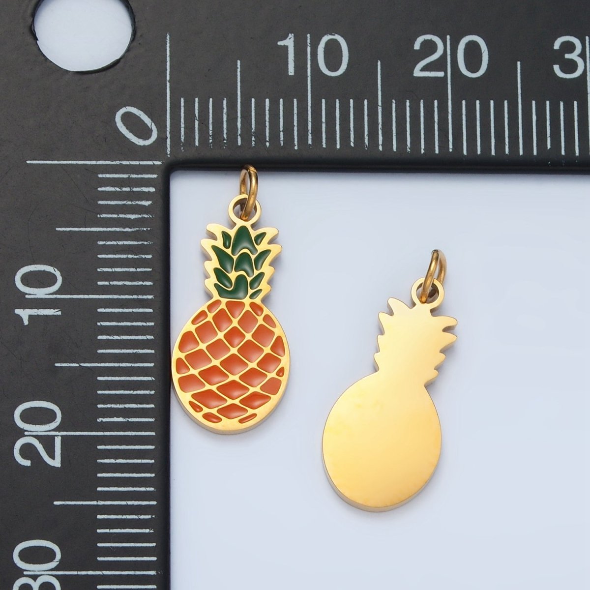 Stainless Steel Pineapple Fruit Enamel Mini Charm | P684 - DLUXCA