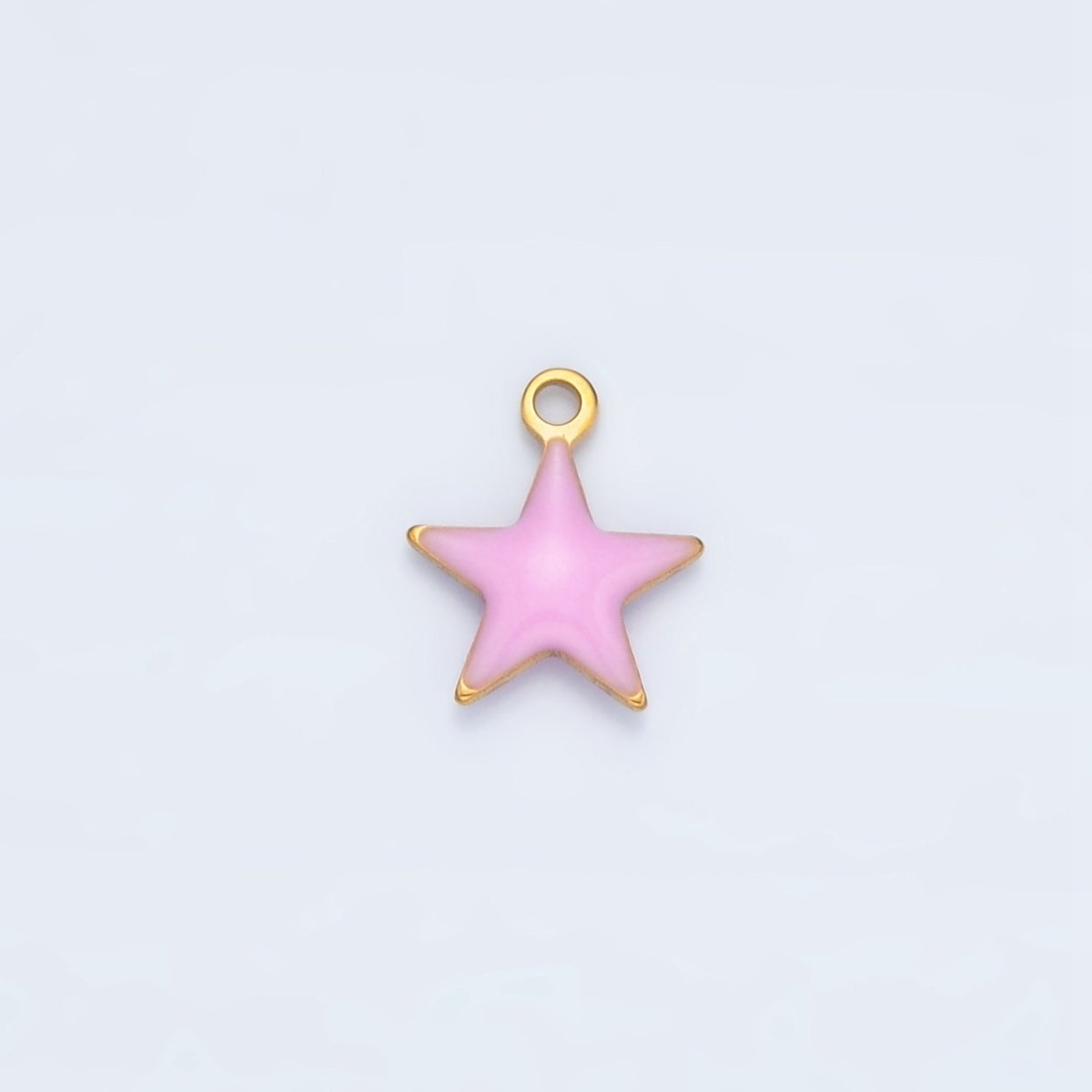 Stainless Steel Pink, Green, White Enamel Mini Celestial Star Charm | P1018