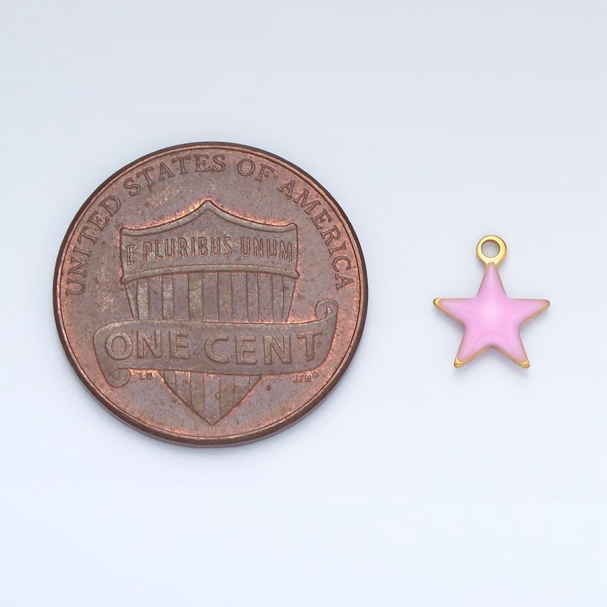Stainless Steel Pink, Green, White Enamel Mini Celestial Star Charm | P1018
