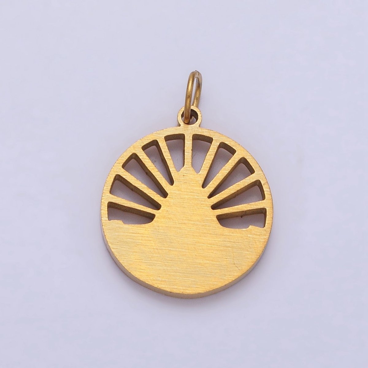 Stainless Steel Praying Hands Numerology 11:11 Sun Beam Round Charm in Silver & Gold | P-920