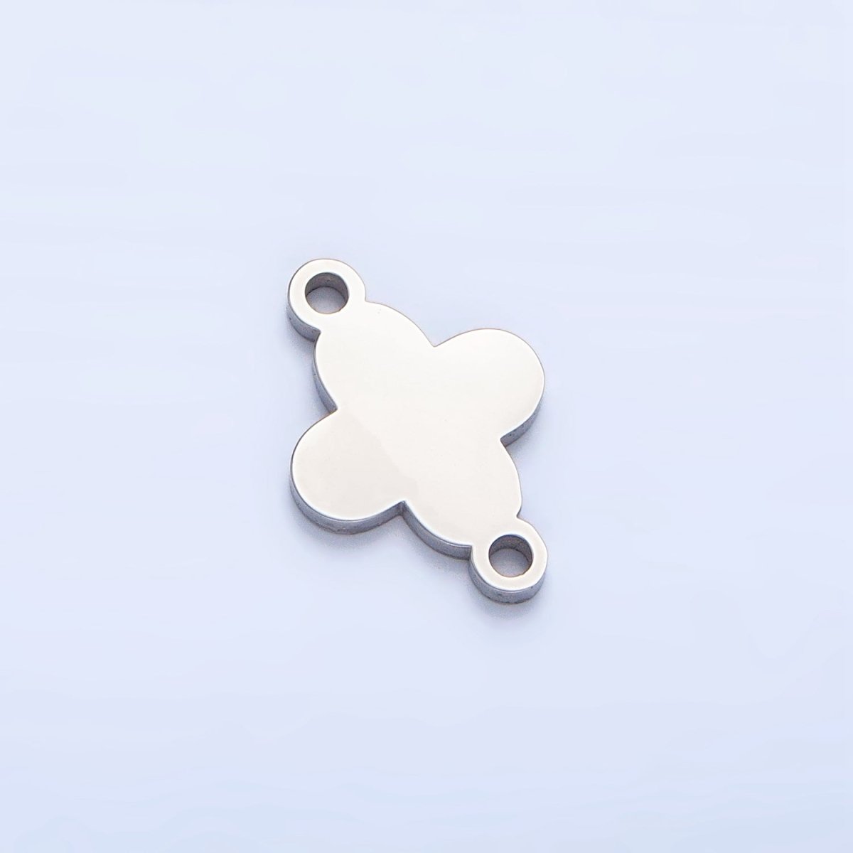 Stainless Steel Quatrefoil Clover Minimalist Floral Connector in Gold & Silver | F375