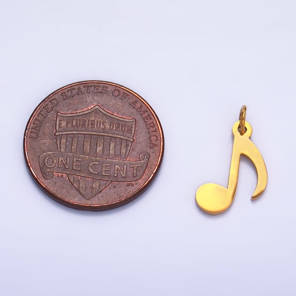 Stainless Steel Quaver Eight Note ♪ Music Symbol Charm in Gold & Silver | P1364