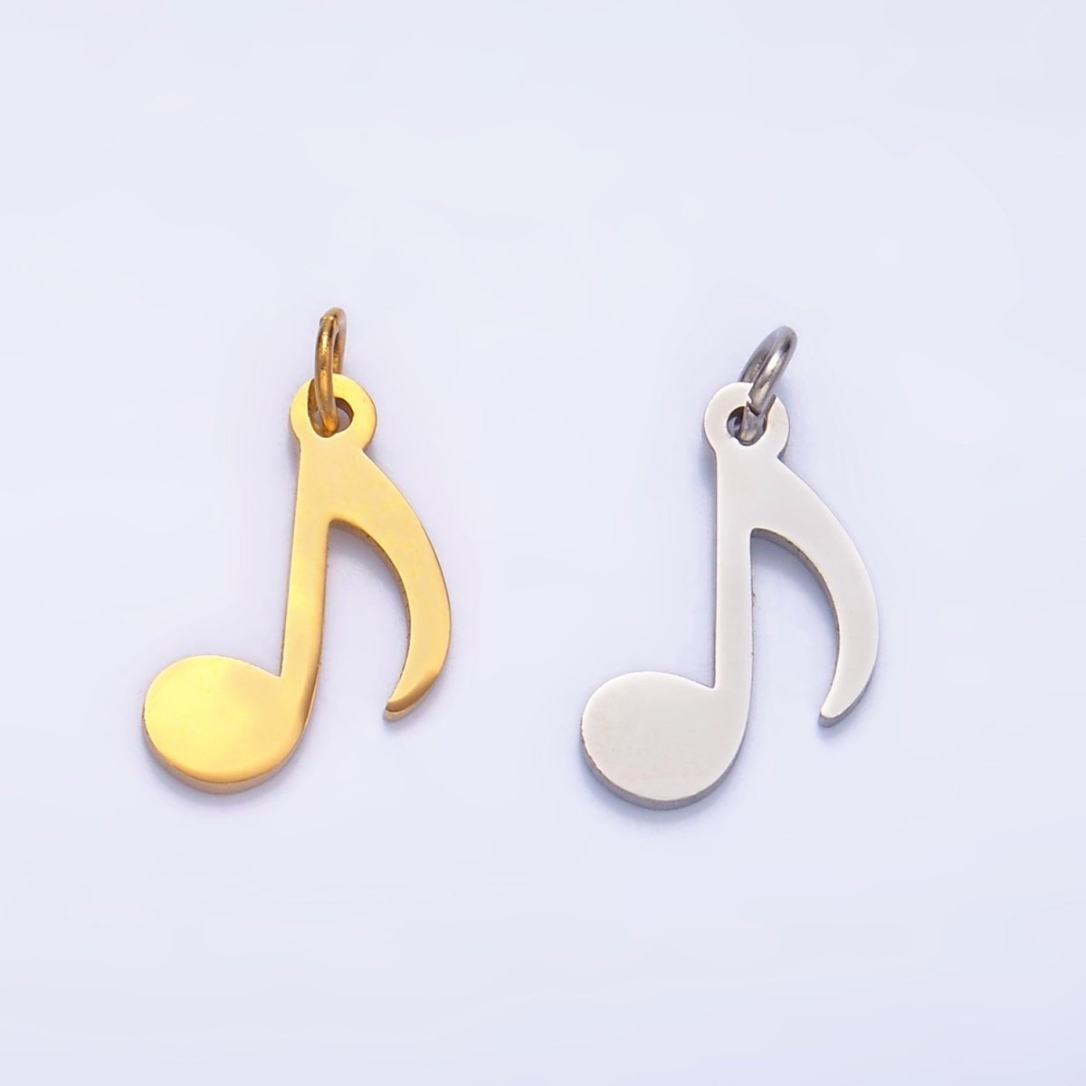 Stainless Steel Quaver Eight Note ♪ Music Symbol Charm in Gold & Silver | P1364