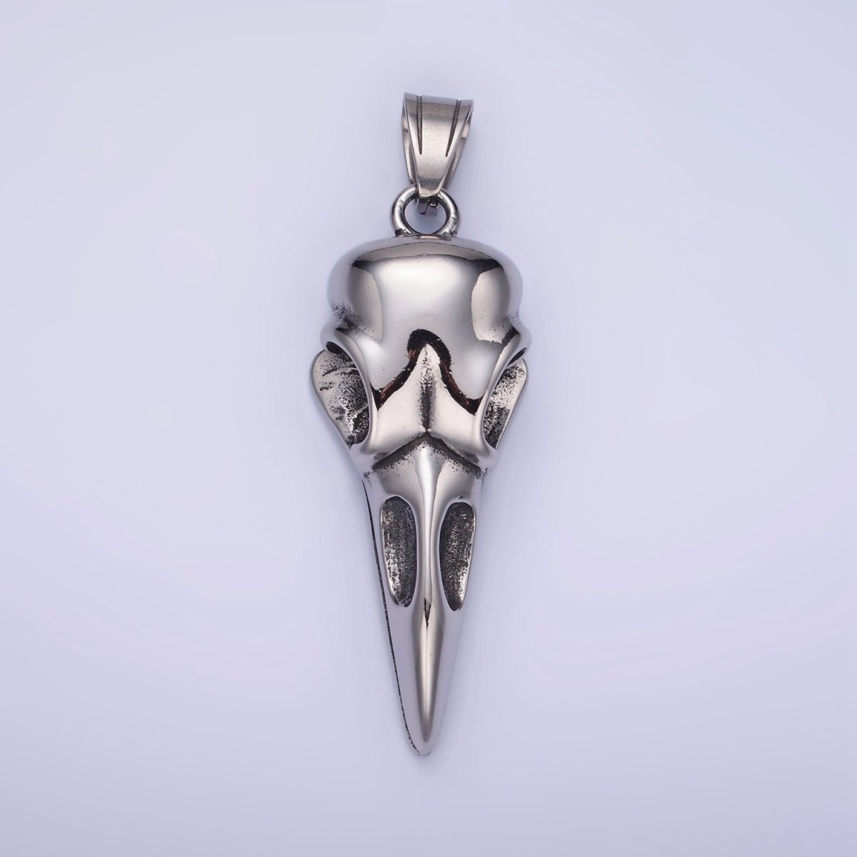 Stainless Steel Raven Crow Skull Pendant Men Jewelry | P-1195