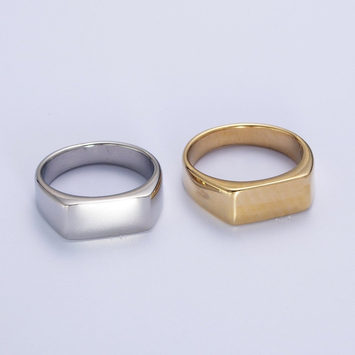 OS Stainless Steel Rectangular Bar Minimalist Gold, Silver Ring | O2019 O2020 O2021 O2022
