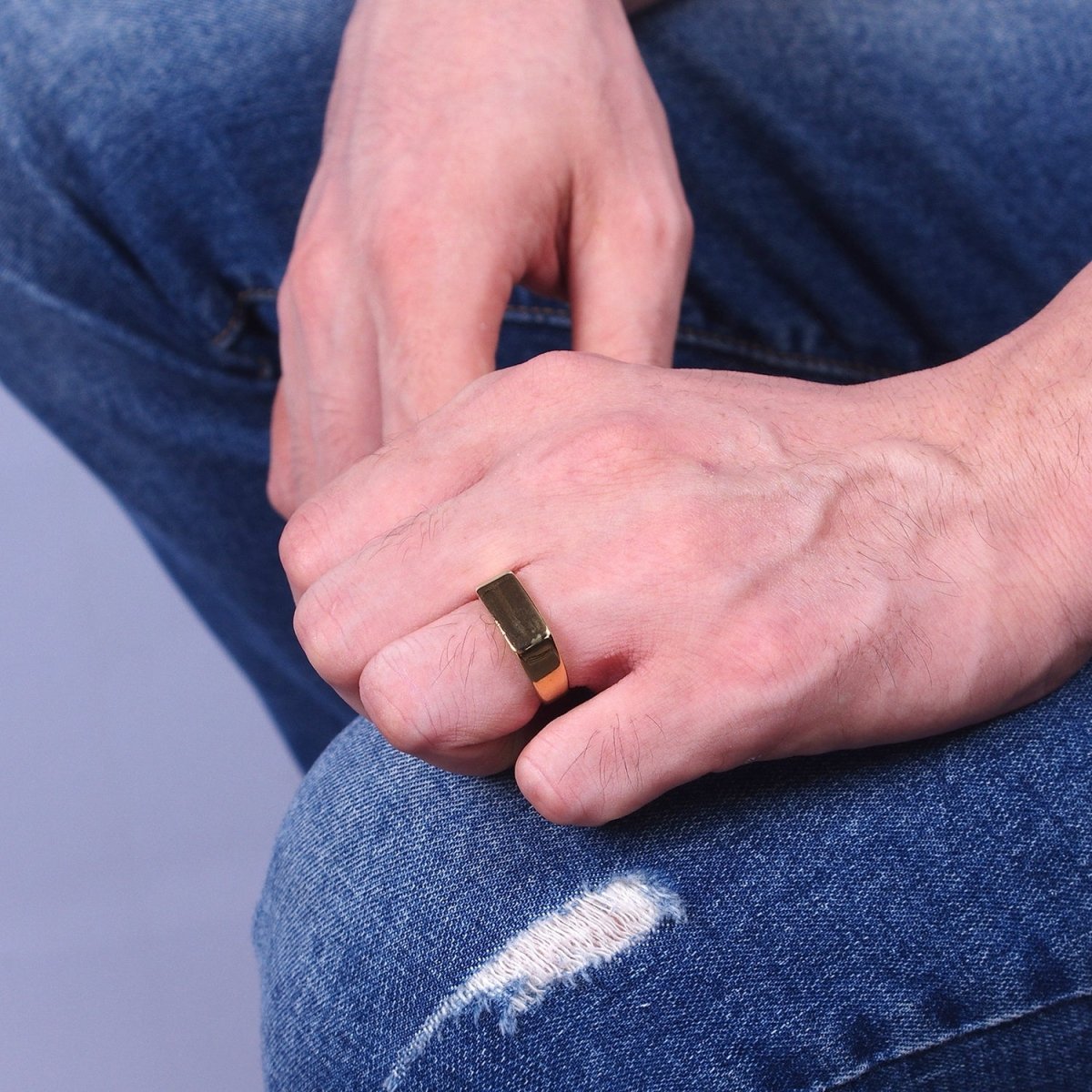 OS Stainless Steel Rectangular Bar Minimalist Gold, Silver Ring | O2019 O2020 O2021 O2022