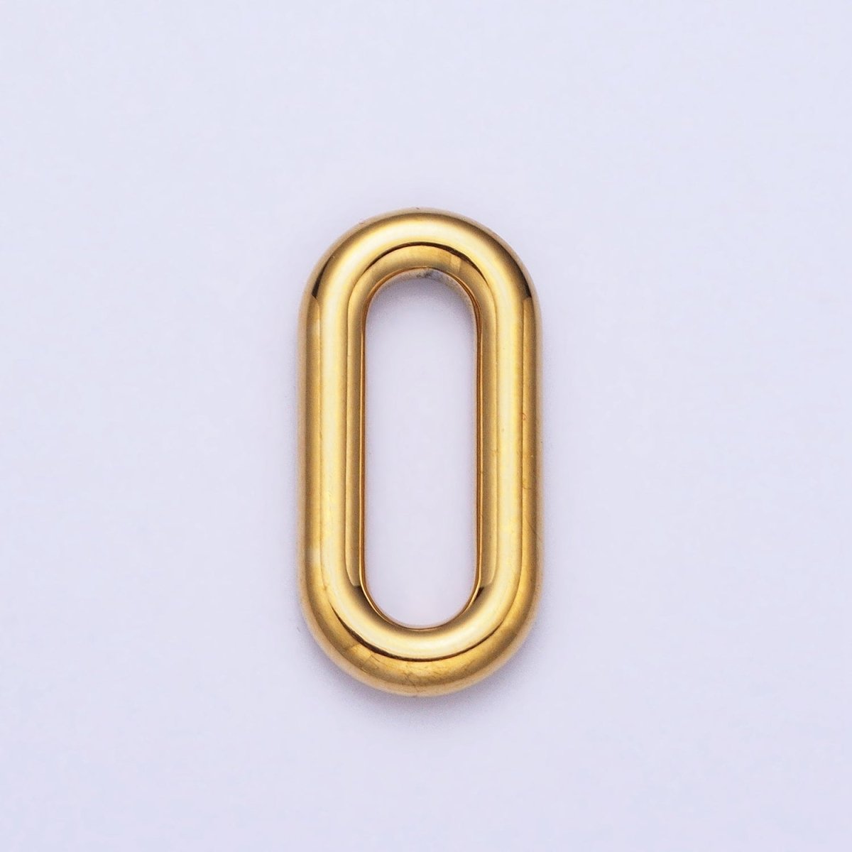 Stainless Steel Rectangular Oblong Paperclip Link Charm in Gold & Silver | P-903