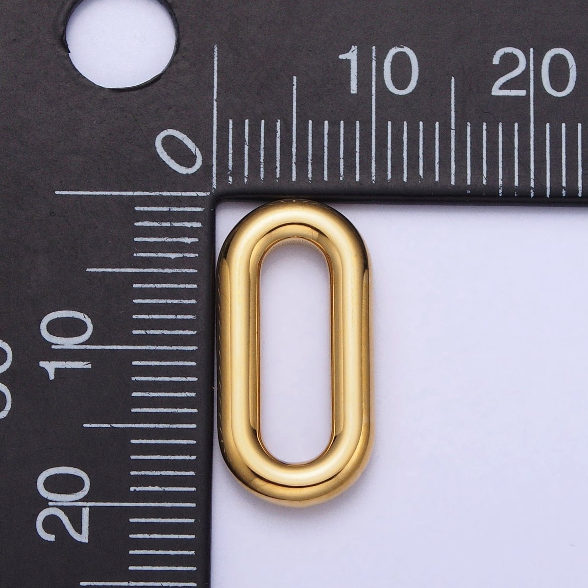 Stainless Steel Rectangular Oblong Paperclip Link Charm in Gold & Silver | P-903