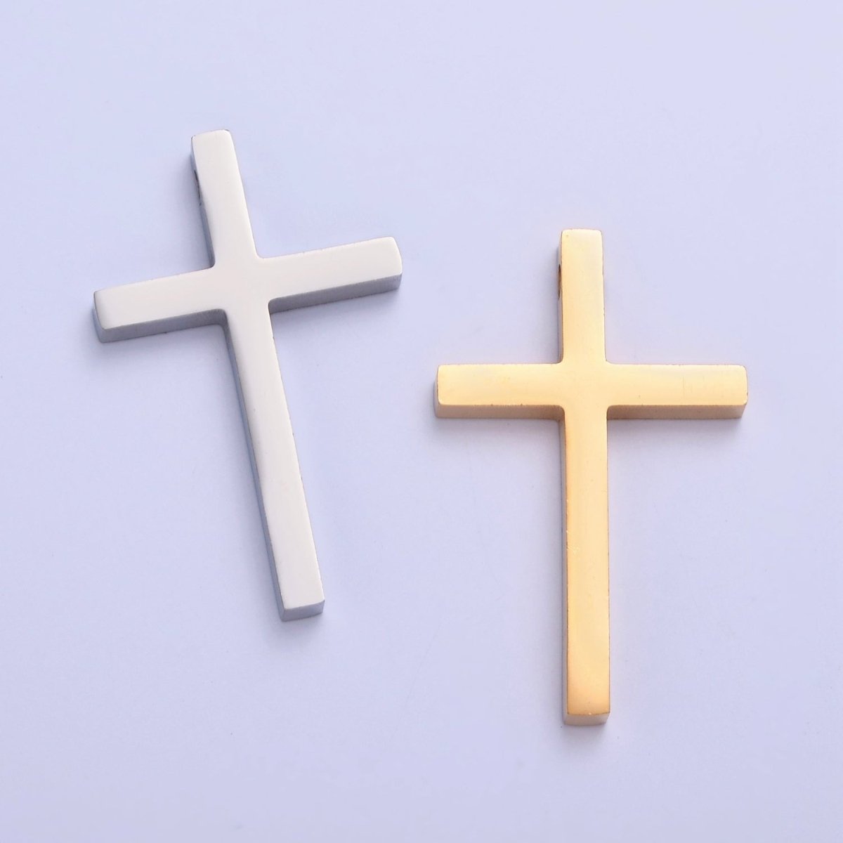 Stainless Steel Religious Cross For Jewelry Making, Silver &  Gold Boys Bead For Necklace Making, W-841 W-842