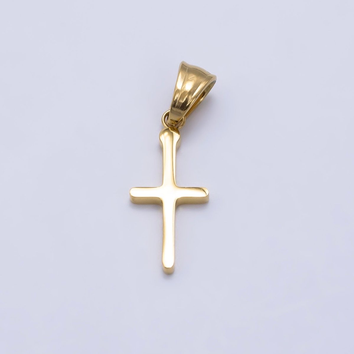 Stainless Steel Religious Cross Minimalist Pendant in Gold & Silver | P1289