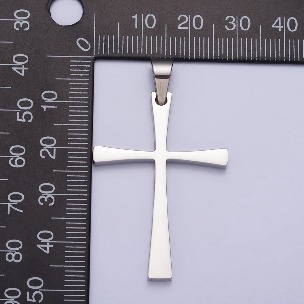 Stainless Steel Religious Curved Pattee Cross Pendant in Gold & Silver | P-1095 P-1096