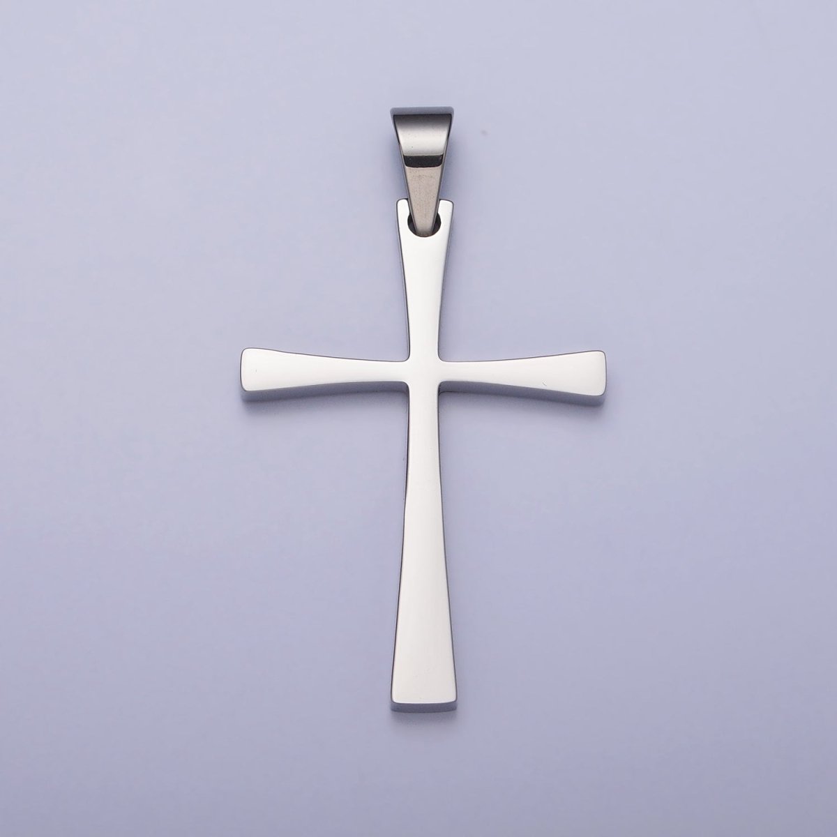 Stainless Steel Religious Curved Pattee Cross Pendant in Gold & Silver | P-1095 P-1096