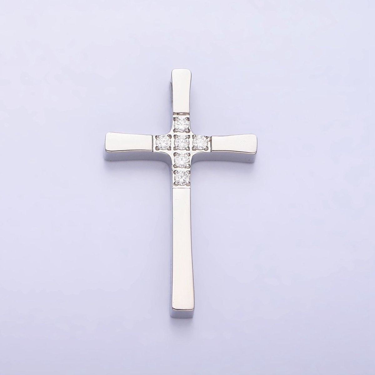 Stainless Steel Religious Curved Pattee Latin Cross Gold Pendant in Gold & Silver  P-1138