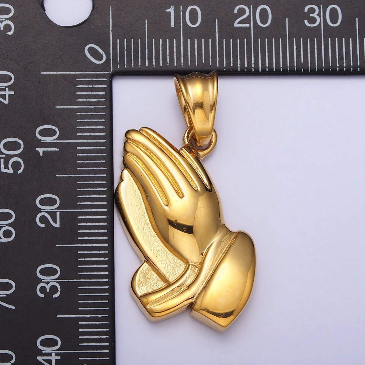 Stainless Steel Religious Prayer Hands Pendant in Gold & Silver P-1146