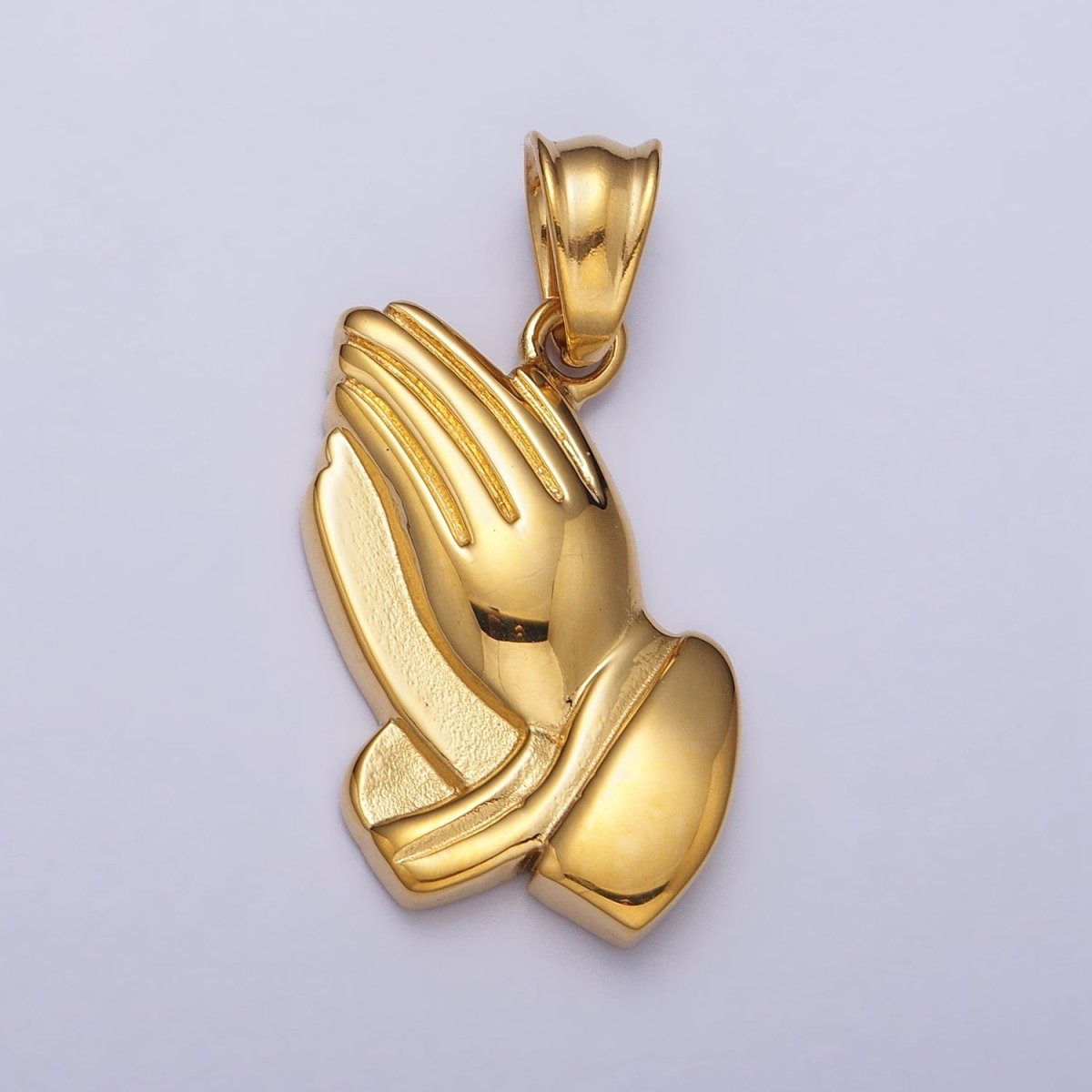 Stainless Steel Religious Prayer Hands Pendant in Gold & Silver P-1146