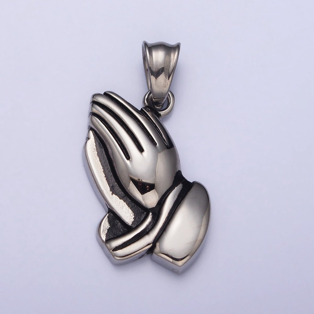 Stainless Steel Religious Prayer Hands Pendant in Gold & Silver P-1146