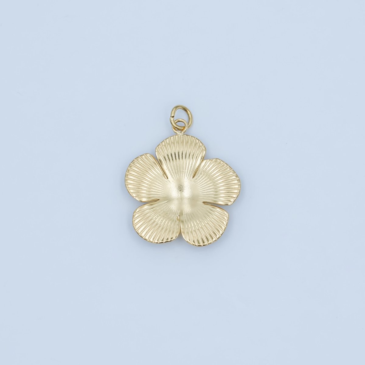 Stainless Steel Ringed Lined Flower Charm | P791 - DLUXCA