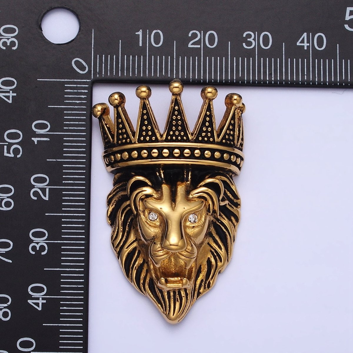 Stainless Steel Roaring Crowned Lion Animal King Pendant in God & Silver  J-761 J-762