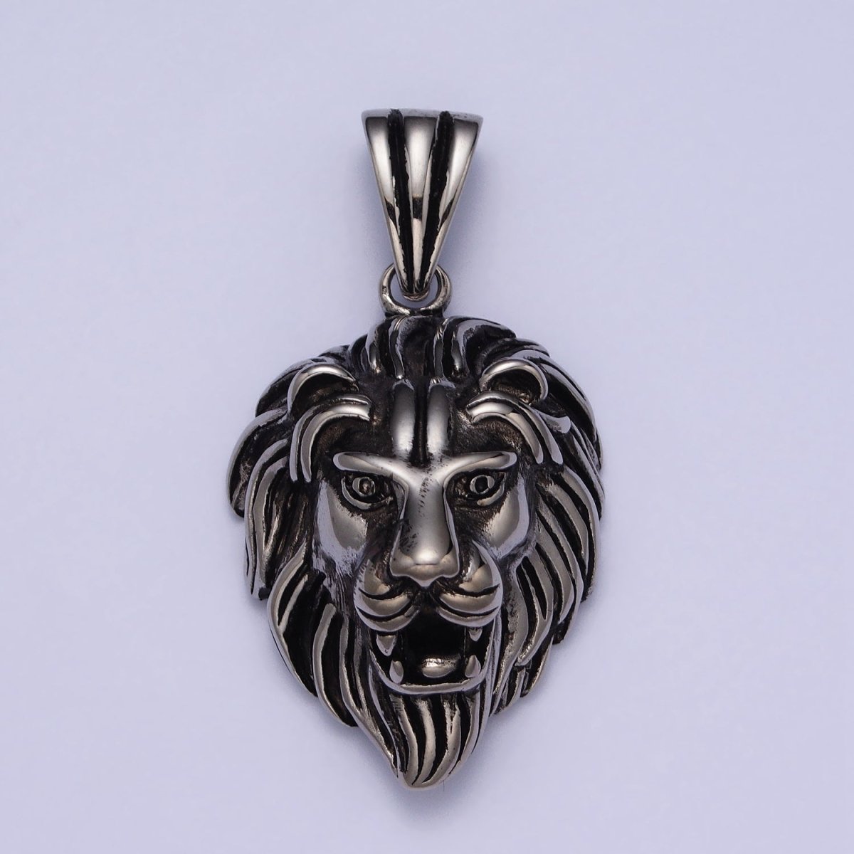 Stainless Steel Roaring Lion Forest King Head Animal Pendant in Gold & Silver J-455 J-457