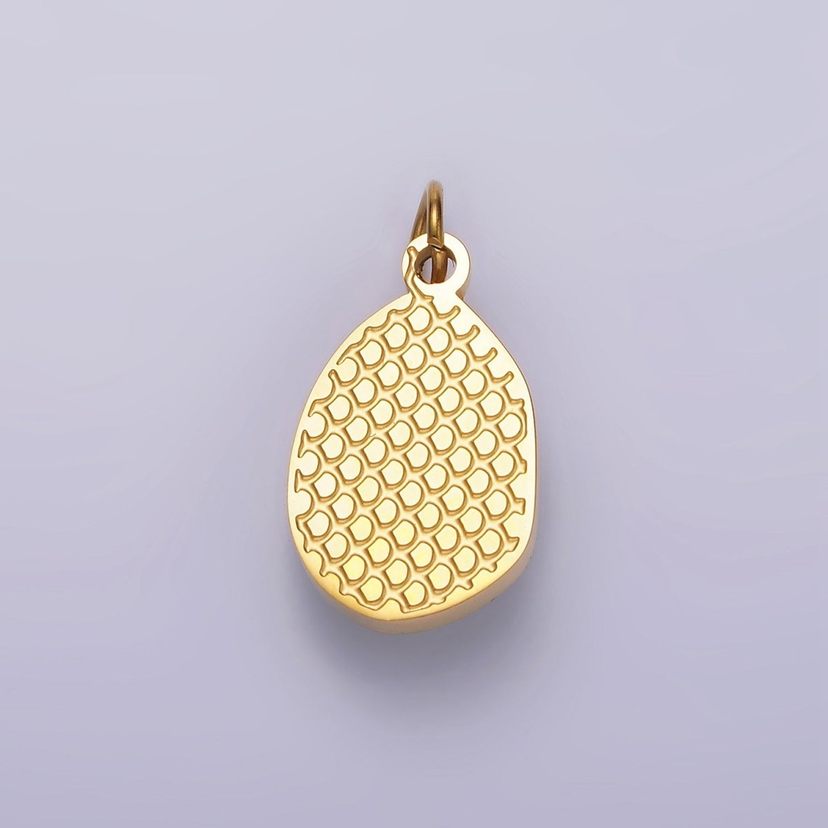 Stainless Steel Rose Quartz, Aventurine, Amethyst Abstract Teardrop Charm | P-638 ~P-640