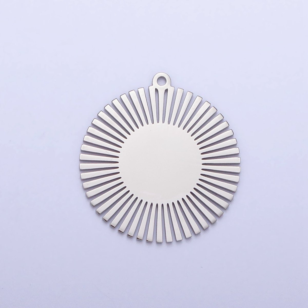 Stainless Steel Round Celestial Shining Sun Charm in Gold & Silver | P-908