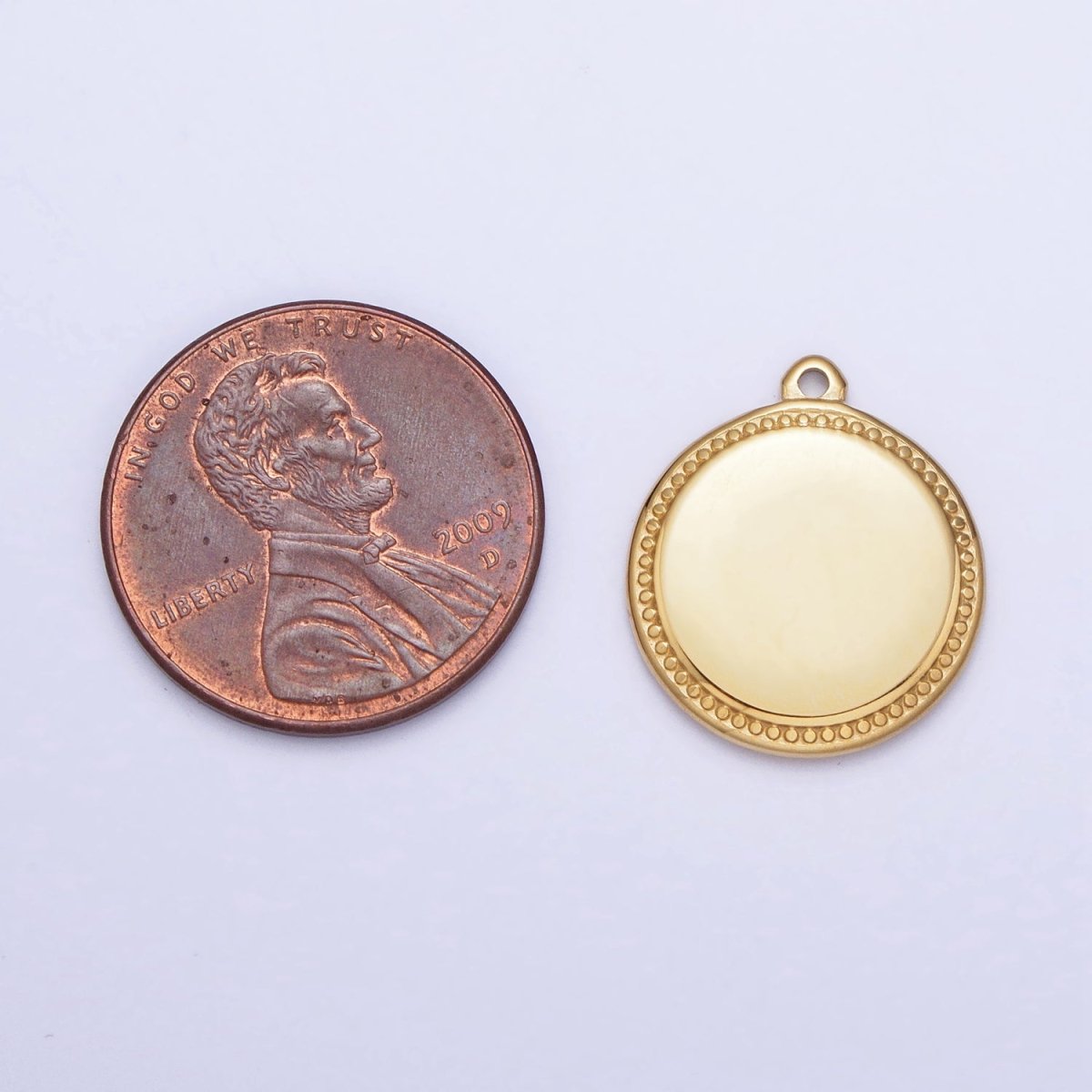 Stainless Steel Round Circular Minimalist Add-On Charm in Gold & Silver | P-904